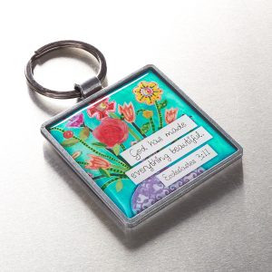 Floral Blessings Metal Keyring - Eccles. 3:11-0