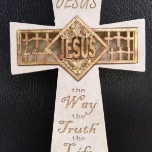 CROSS JESUS W/LIGHT 18CM CREME XNC2510