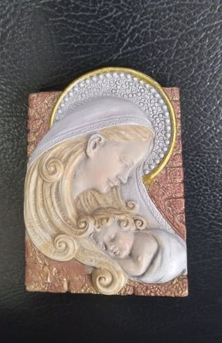 Plaque Mary & Child cooper 7cm 4/Box FSO 1921