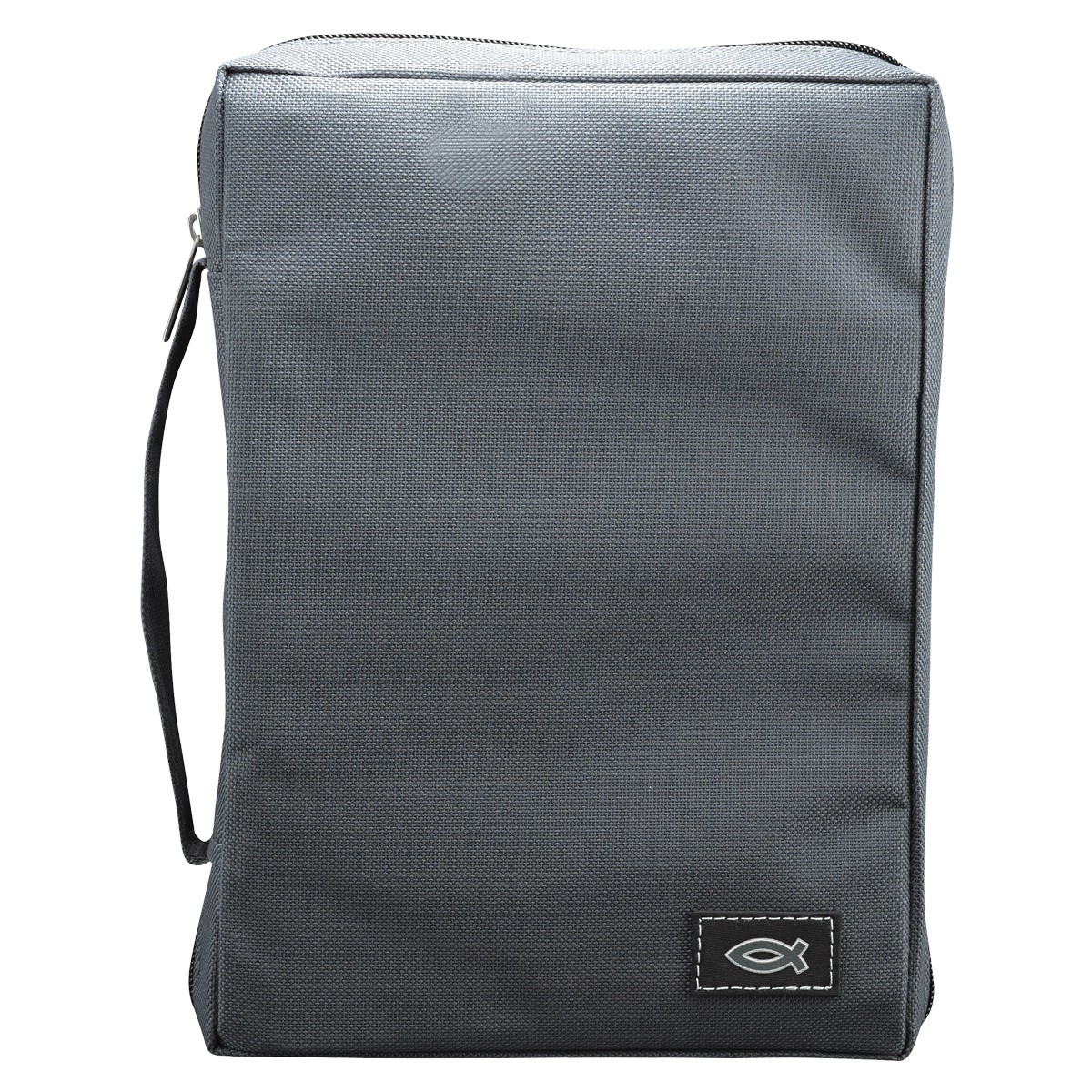 Gray Fish Applique Poly-Canvas Bible Cover (Medium)