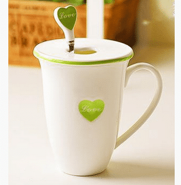 Love mug with cover and spoon - Image 3
