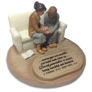 TWO WOMEN PRAYING DEVOTED SCULPTURE