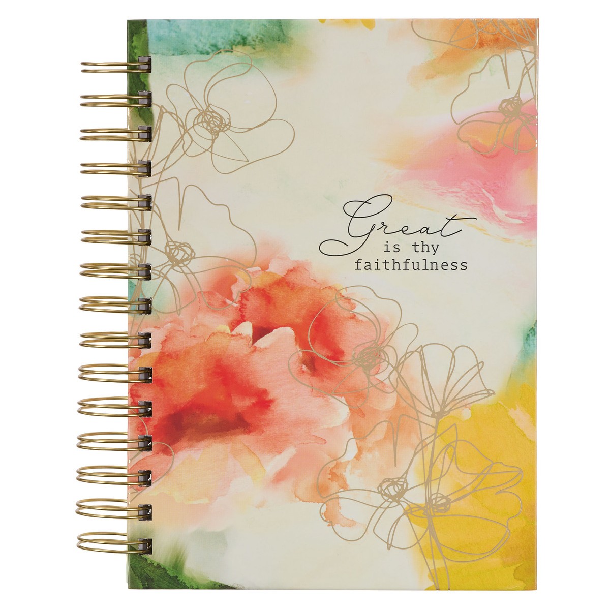 Journal Wirebound Multicolored Watercolor Great Is