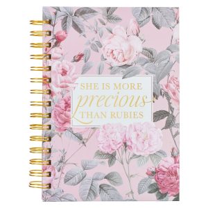Journal Wirebound Pink Floral More Precious Than R