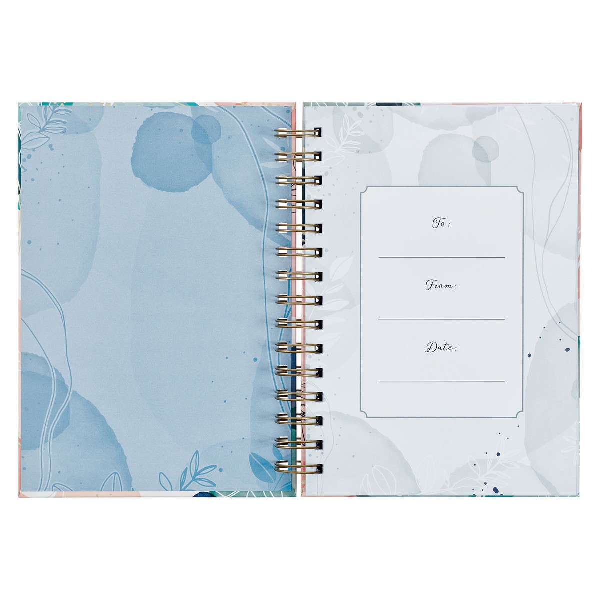 Journal Wirebound White Abstract/Leaves Plans Jer. - Image 2