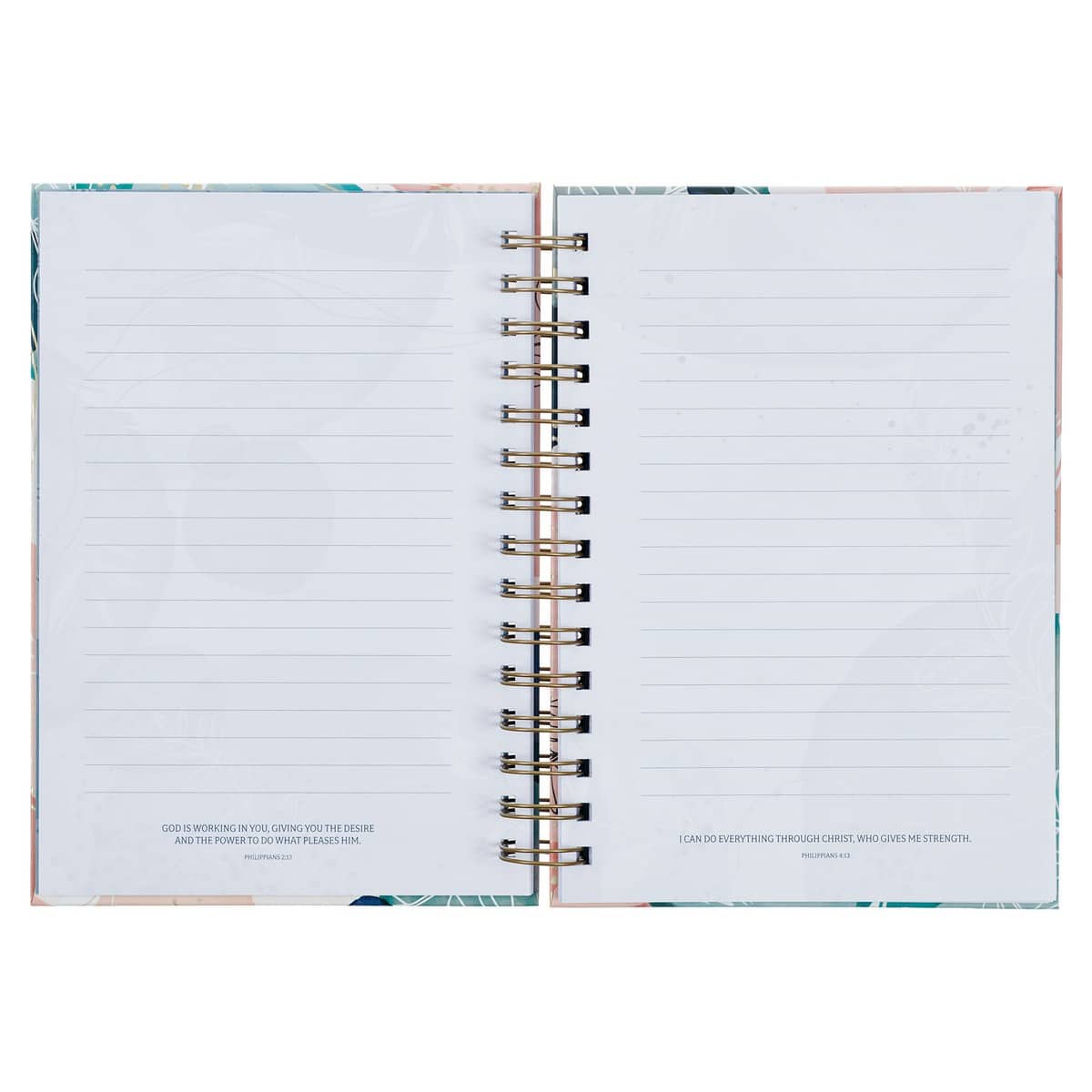 Journal Wirebound White Abstract/Leaves Plans Jer. - Image 3