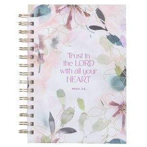 JOURNAL WIREBOUND PURPLE FLORAL TRUST IN THE LORD PROV 3:5