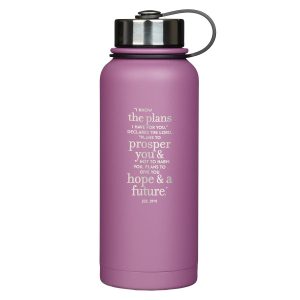 WATER BOTTLE SS LILAC I KNOW THE PLANS JER 29:11