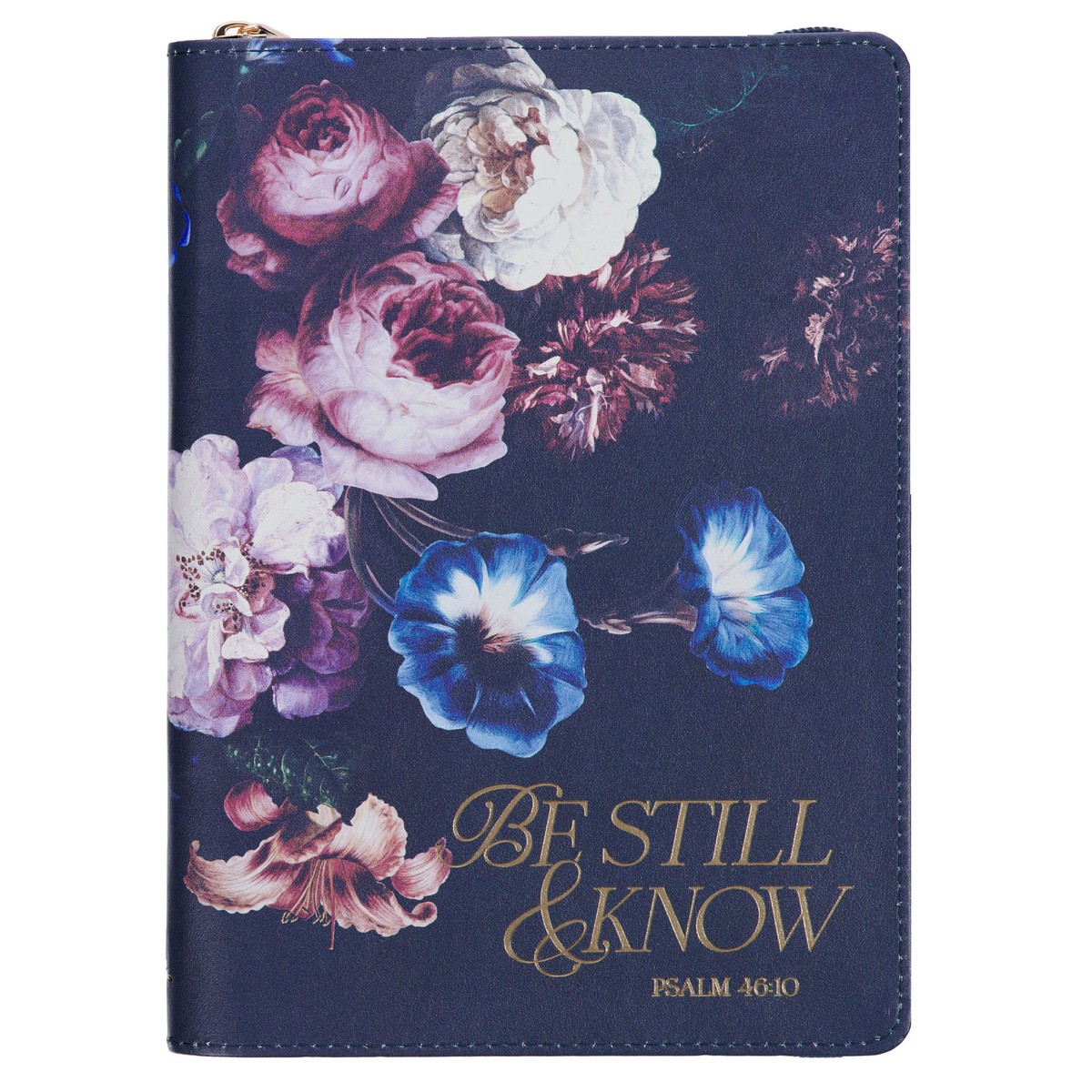 Journal Classic Zip Navy Be Still Ps 46:10