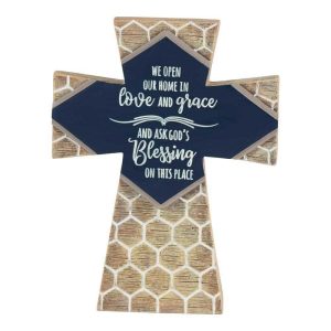 We Open Our Home Tabletop Cross