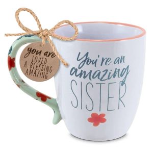 COFFEECUP TOUCH OF FLORAL SISTER 19OZ