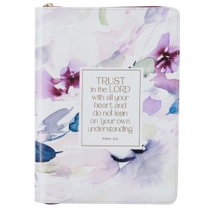 JOURNAL CLASSIC ZIP PURPLE FLORAL TRUST IN THE LORD PROV 3:5