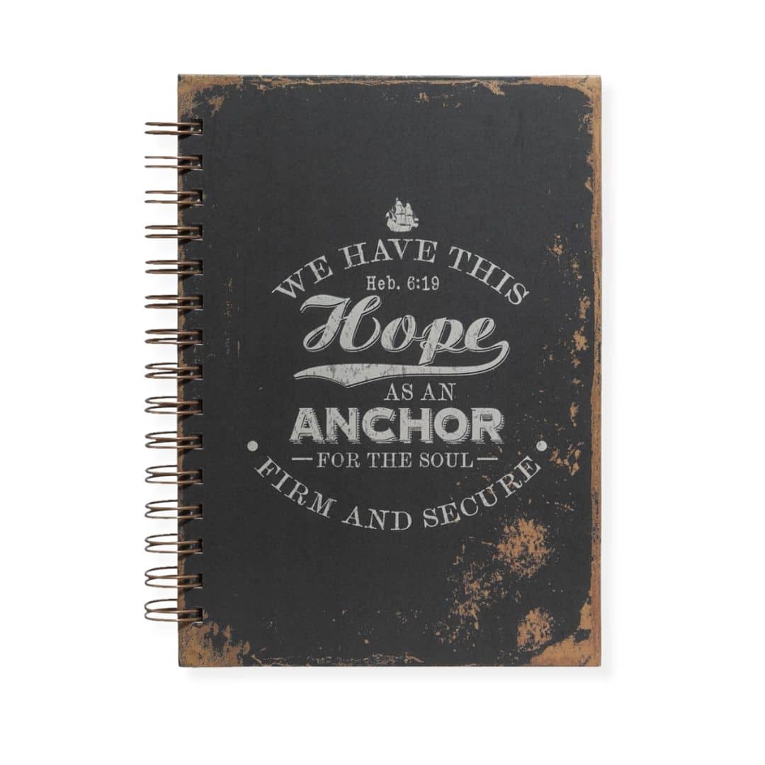 Journal Wirebound Black Anchor Heb 6:19