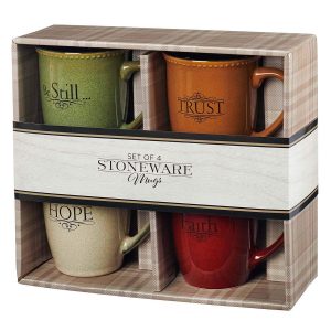Mug Set 4pc Faith Trust Hope Be Still