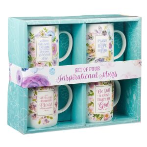 Mug Set 4pc Pastel Floral